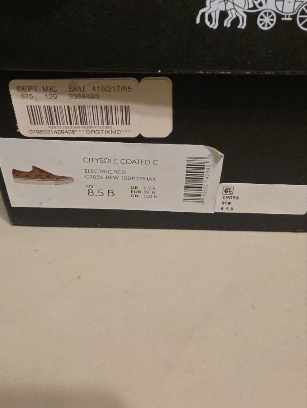 Coach Brown Signature Canvas Sneakers with Red Heart Print - Picture 2 of 8